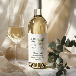 Étiquette Pour Bouteilles De Vin Rétro Minimaliste Un Petit Martini Baby Shower