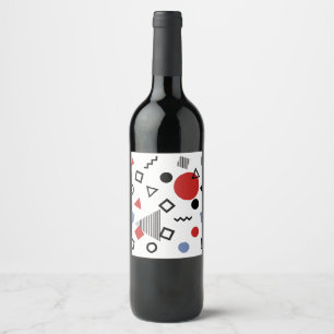 Étiquette Pour Bouteilles De Vin Rétro motif de conception de Memphis