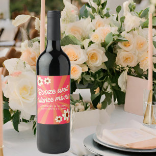 Étiquette Pour Bouteilles De Vin Retro Super Bold Typographie Colorful Mariage des 