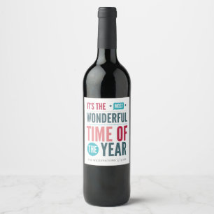 Étiquette Pour Bouteilles De Vin Retro Typographie Noël Citation vacances