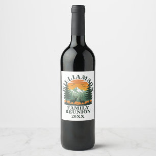 Étiquette Pour Bouteilles De Vin Réunion de famille rustique sauvage