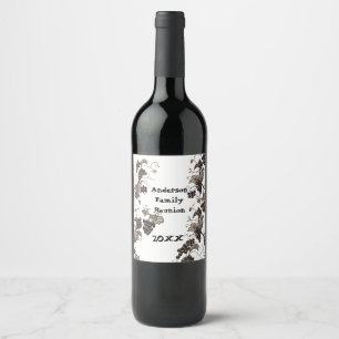 Étiquette Pour Bouteilles De Vin Réunion en famille Vin de raisin Vintage Grand évé