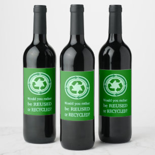 Étiquette Pour Bouteilles De Vin Réutiliser et recycler