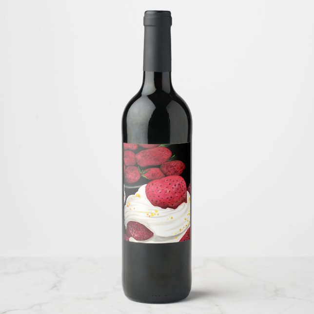 Étiquette Pour Bouteilles De Vin Rêve fraise (Devant)