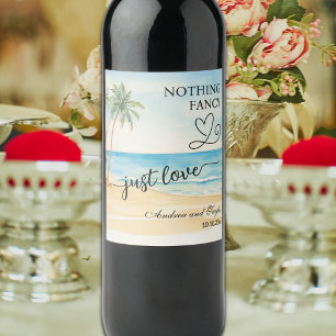 Étiquette Pour Bouteilles De Vin Rien De fantaisie Juste Aimer Élégant Mariage