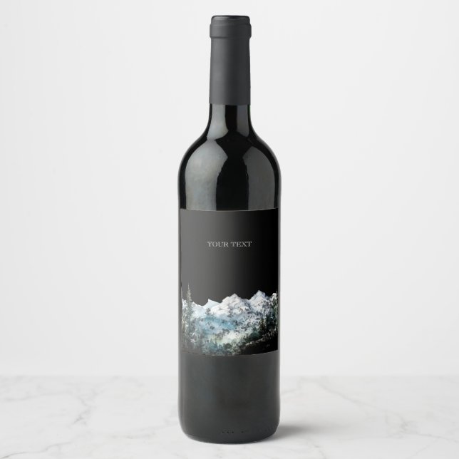 Étiquette Pour Bouteilles De Vin Roche rustique (Devant)