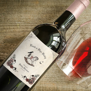 Étiquette Pour Bouteilles De Vin Rock a Bye Baby Baby shower gothique