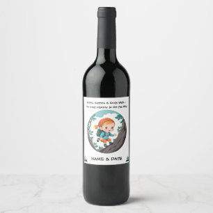 Étiquette Pour Bouteilles De Vin Rock Climber Aventure Thème Girl Baby Napkin