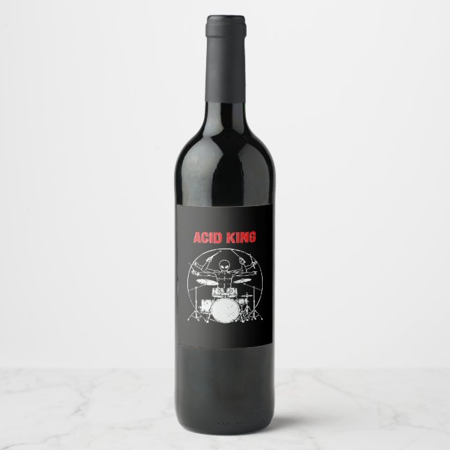 Étiquette Pour Bouteilles De Vin Roi de l'acide (Devant)