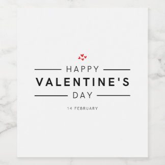 Étiquette Pour Bouteilles De Vin Romantique Moderne Février 14 Bonne Saint Valentin