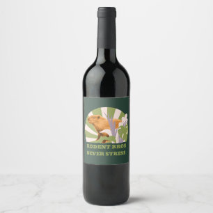 Étiquette Pour Bouteilles De Vin Rongeurs Frères Ne Stressez Jamais Capybara
