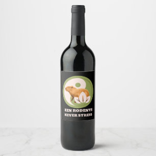 Étiquette Pour Bouteilles De Vin Rongeurs Zen N'Ont Jamais De Stress Humour Capybar