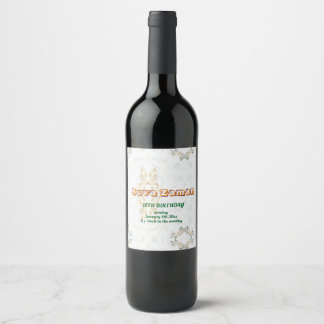 Étiquette Pour Bouteilles De Vin Rose Blanche Élégante Fleurie 16e Anniversaire