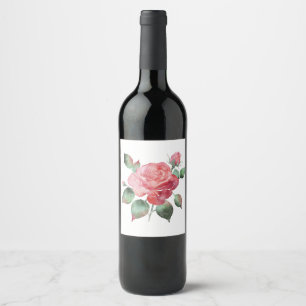Étiquette Pour Bouteilles De Vin Rose délicate