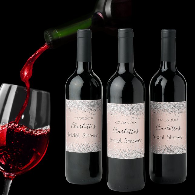 Étiquette Pour Bouteilles De Vin rose gold argent rosée pour l'enterrement de vie d (Créateur téléchargé)