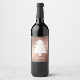 Étiquette Pour Bouteilles De Vin Rose Gold géométrique minima noms d'arbre de Noël