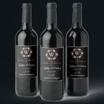 Étiquette Pour Bouteilles De Vin Rose Gold Monogram Poker Chip Casino Mariage<br><div class="desc">Célébrez dans le style avec ces étiquettes de bouteille de vin mariage chic et très tendance. Ce design est facile à personnaliser avec votre libellé d'événement spécial et vos invités seront ravis quand ils verront ces étiquettes fabuleux.</div>