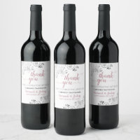 Rose poussiéreux et Merci Mariage blanc en dentell