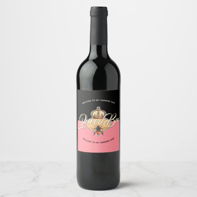 Étiquette Pour Bouteilles De Vin Rose Queen Bee (Devant)