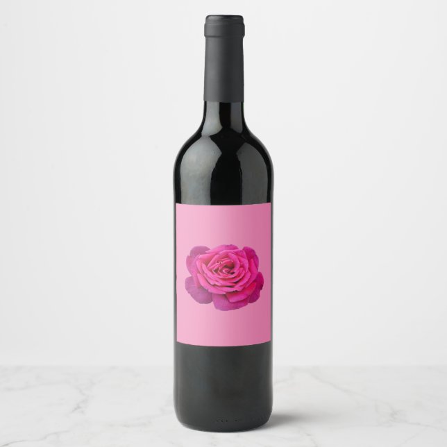 Étiquette Pour Bouteilles De Vin Rose unique rose (Devant)