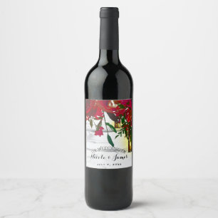 Étiquette Pour Bouteilles De Vin Roses Aquarelles Rouges Romantiques Lanterne Maria