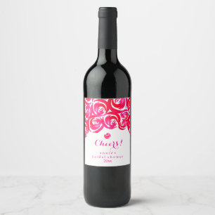 Étiquette Pour Bouteilles De Vin Roses d'aquarelle de roses indien et de rouge