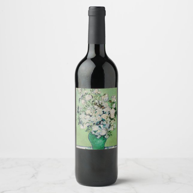Étiquette Pour Bouteilles De Vin Roses par Vincent Van Gogh (Devant)