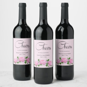 Étiquette Pour Bouteilles De Vin Roses roses parfumées, Mariage