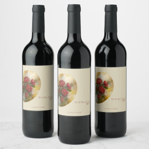 Étiquette Pour Bouteilles De Vin Roses Rouges