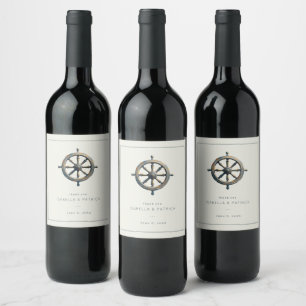 Étiquette Pour Bouteilles De Vin Rouage Marin Tons Terres Silencieuses Reconnaissan