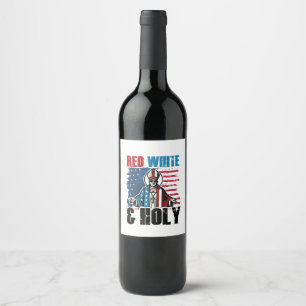 Étiquette Pour Bouteilles De Vin Rouge Blanc et Saint Pape Léon XIV, 4 juillet