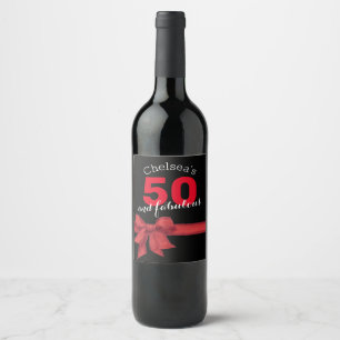 Étiquette Pour Bouteilles De Vin Rouge et noir Elegant 50 Et Fabuleux Parc d'Annive