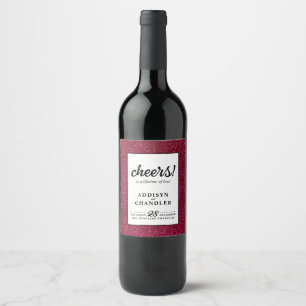 Étiquette Pour Bouteilles De Vin Rouge noir et blanc Chic Mariage moderne Parties s