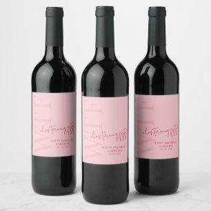 Étiquette Pour Bouteilles De Vin Rouge rose moderne 50e anniversaire