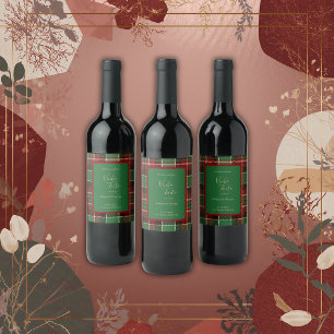 Étiquette Pour Bouteilles De Vin rouge vert noir écossais celtique tartan mariage