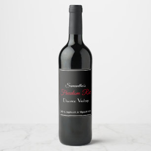 Étiquette Pour Bouteilles De Vin Rouge vintage de liberté de divorce -