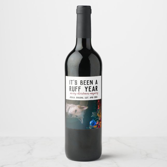 Étiquette Pour Bouteilles De Vin Ruff Année 2020 Photo pour animaux de compagnie de (Devant)