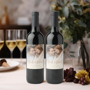 Étiquette Pour Bouteilles De Vin Russe Photo Overlay Cream Boho Mariage