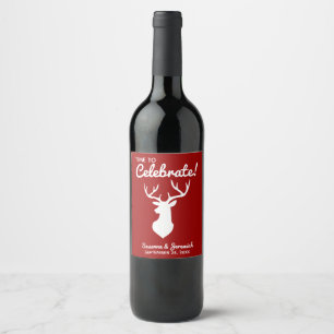 Étiquette Pour Bouteilles De Vin Russe Rouge Pays Buck Deer Mariage Silhouette