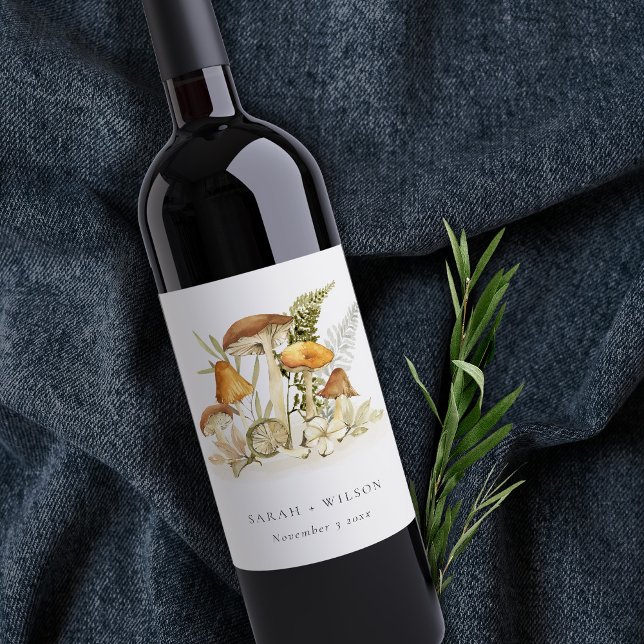 Étiquette Pour Bouteilles De Vin Russe rouille Orange Champagne Fern Foliver Mariag (Créateur téléchargé)