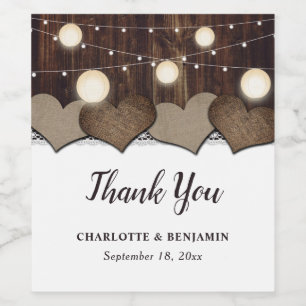 Étiquette Pour Bouteilles De Vin Rustic Country Grange Mariage Vin bouteille Étique