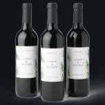 Étiquette Pour Bouteilles De Vin Rustic Island Palm Tree Beach Mariage<br><div class="desc">Palmiers de l'île à l'aquarelle rustique,  étiquettes de vin personnalisés. Modèle design moderne et élégant.</div>