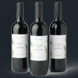 Étiquette Pour Bouteilles De Vin Rustic Island Palm Tree Beach Mariage<br><div class="desc">Palmiers de l'île à l'aquarelle rustique,  étiquettes de vin personnalisés. Modèle design moderne et élégant.</div>