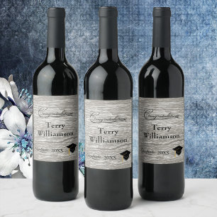 Étiquette Pour Bouteilles De Vin Rustic Western Barn Board Graduation Party