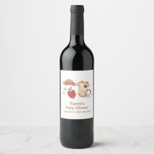 Étiquette Pour Bouteilles De Vin Rustique Moderne Bohème Occidental Baby Shower Cow