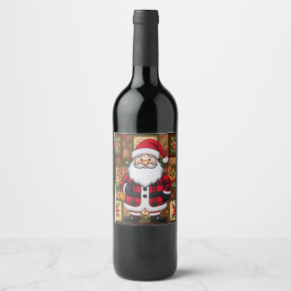 Étiquette Pour Bouteilles De Vin Sac cadeau père Noël