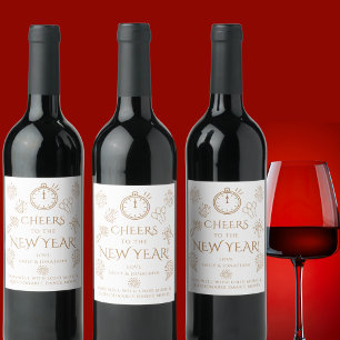 Étiquette Pour Bouteilles De Vin S'accorde Bien Doodles Or Félicitations à la Fête 