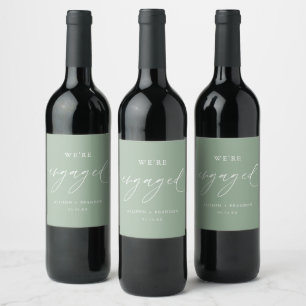 Étiquette Pour Bouteilles De Vin Sage Green Nous sommes engagés Faveurs de la parti