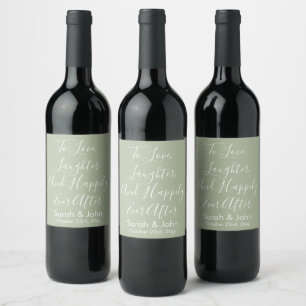 Étiquette Pour Bouteilles De Vin Sage Personnalisé Script Mariage Réception