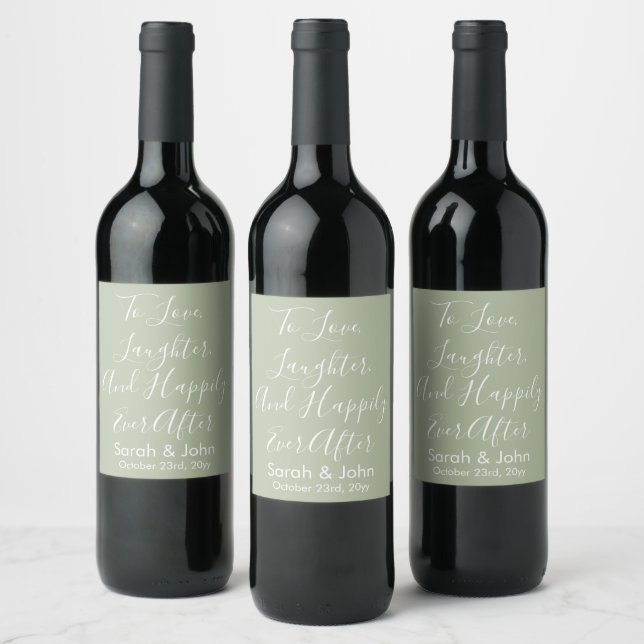 Étiquette Pour Bouteilles De Vin Sage Personnalisé Script Mariage Réception (Bouteilles)